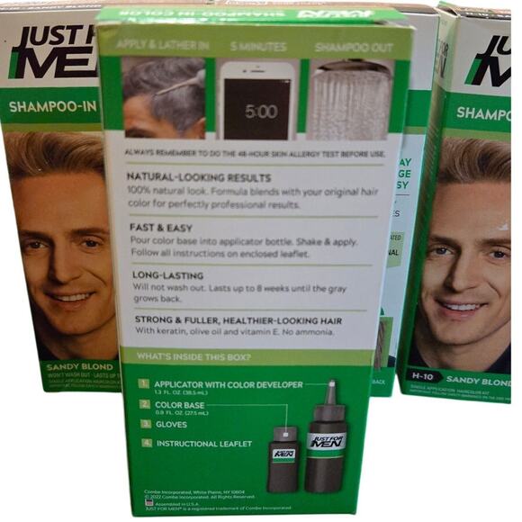 Just For Men Shampoo-In Color Sandy Blond – Pack of 4 – New with Box - Picture 2 of 3